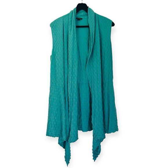 Lafayette 148 New York Asymmetrical Sleeveless Open Cardigan Size Large - Picture 1 of 6